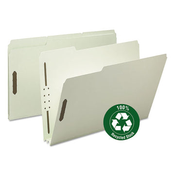 Smead® 100% Recycled Pressboard Fastener Folders, Legal Size, Gray-green, 25-box freeshipping - TVN Wholesale